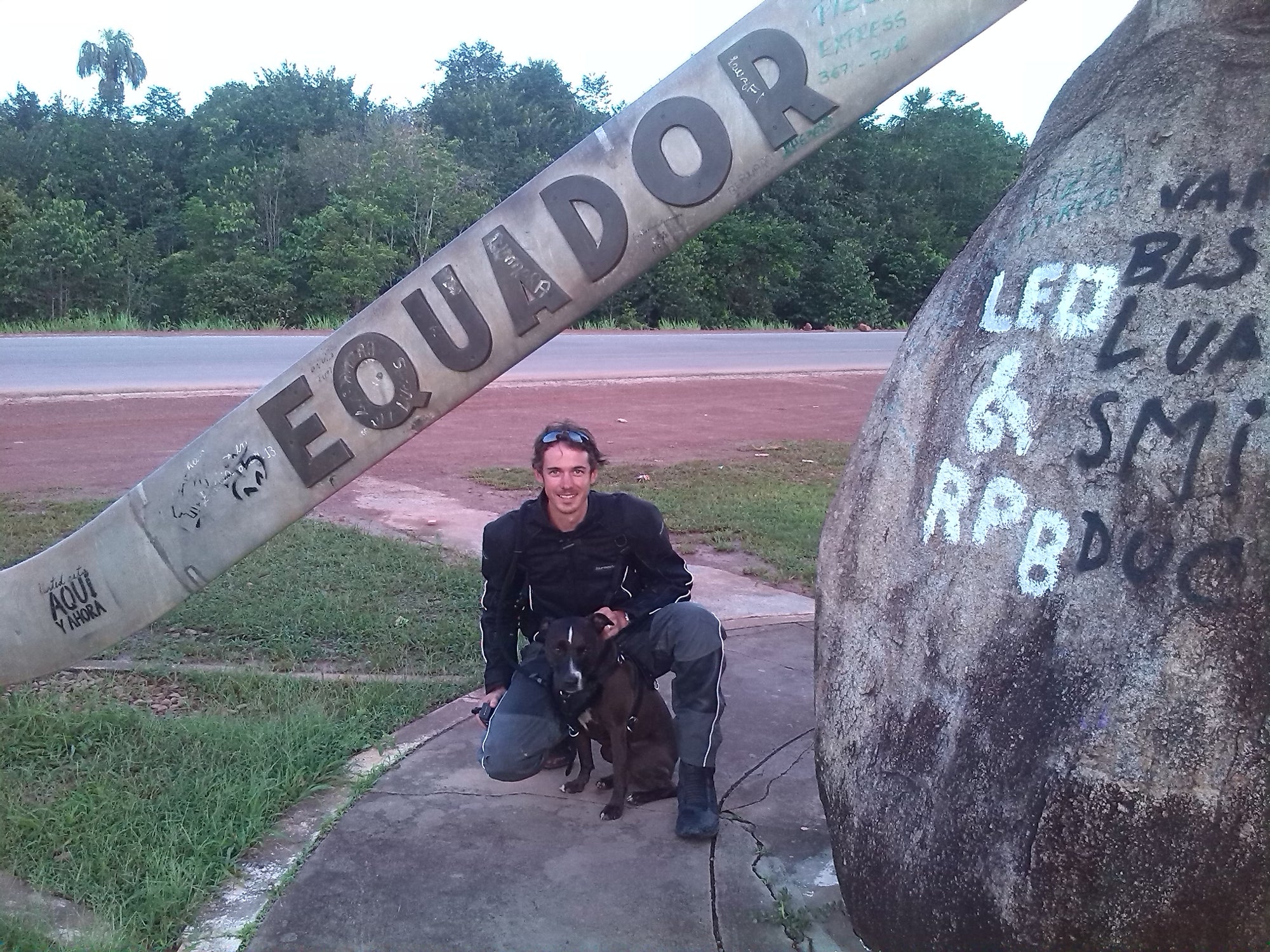 The Pack Track cross the Equator in Brazil for the first time overland. Equador is the Portuguese word for Equator